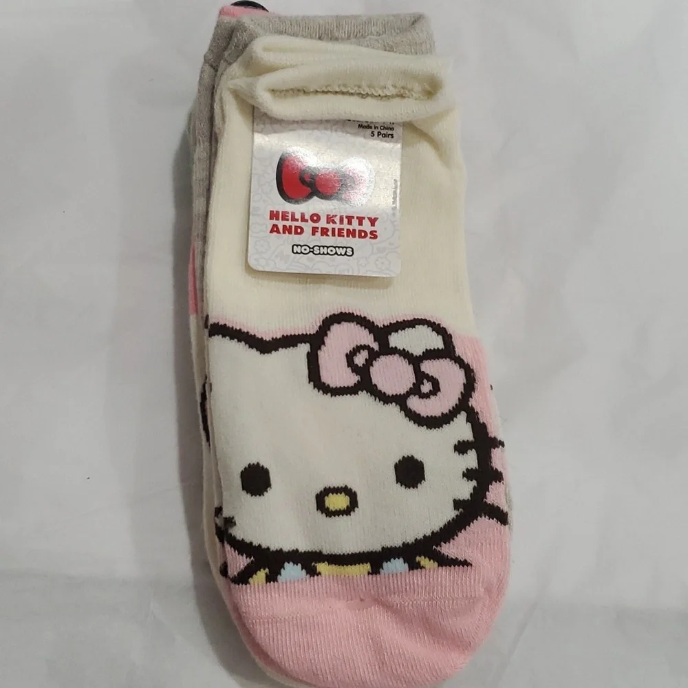 Hello Kitty assorted hello‎ kitty & friends printed no show socks, 5pairs new